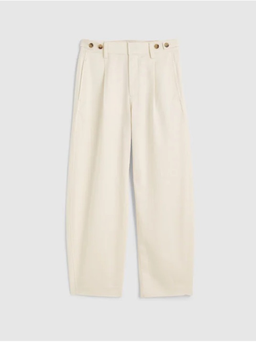 Madewell Barrel Leg Pants High Rise Ivory Cotton Twill Trouser OA016 SZ 2T